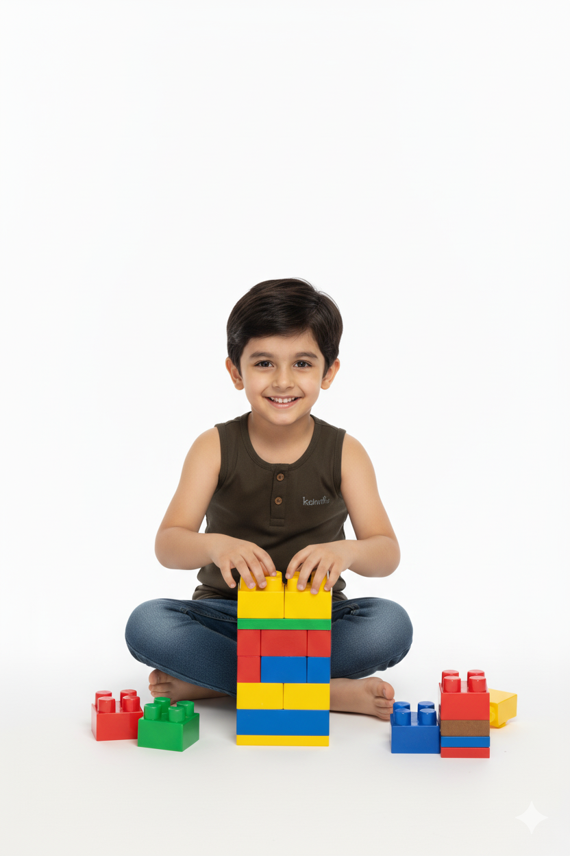 Kids Sleeveless Henley Neck T-Shirt For Boys - Image 3